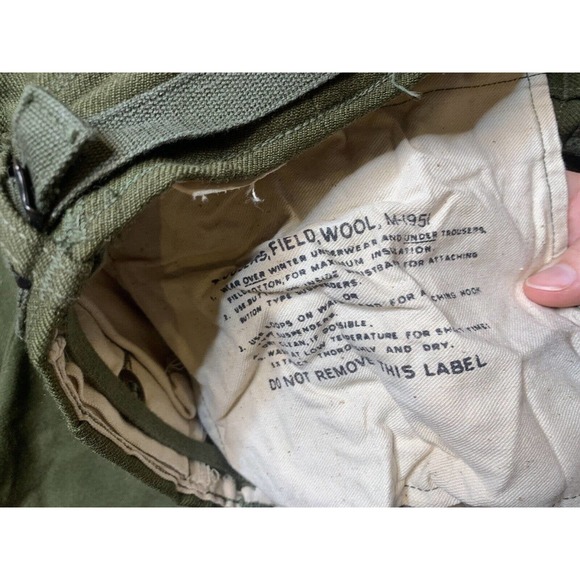 Vintage M-1951 Korean War Wool Field Pants Size 32 X 22.5 Military Trousers - Picture 4 of 9
